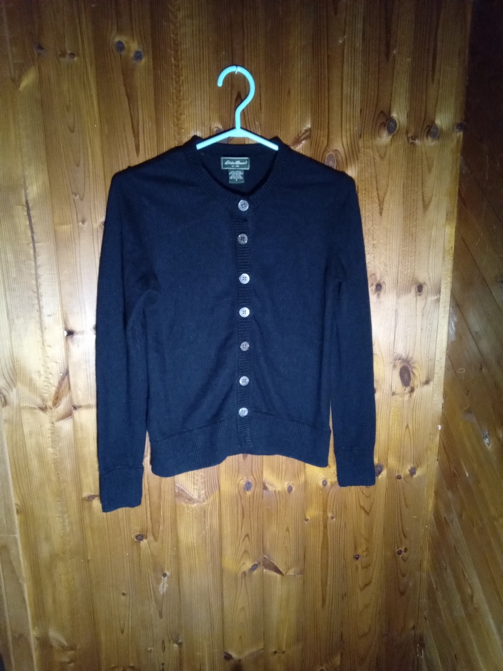 Eddie Bauer Black Button-Up Womens Small Cardigan
